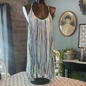 Striped Blue and White Mini Dress